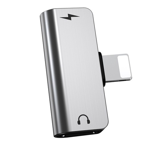 Hoco LS24 lightning elosztó (lightning audio+lightning töltő port), 2A, ezüst