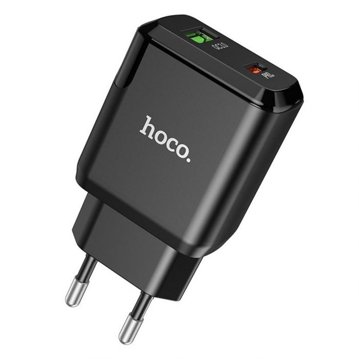 Hoco N5 hálózati gyorstötlő (QC, PD), PD20W + QC3.0, fekete