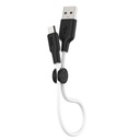 Hoco X21 Plus microUSB kábel, 3A, 0.25M, fekete - fehér