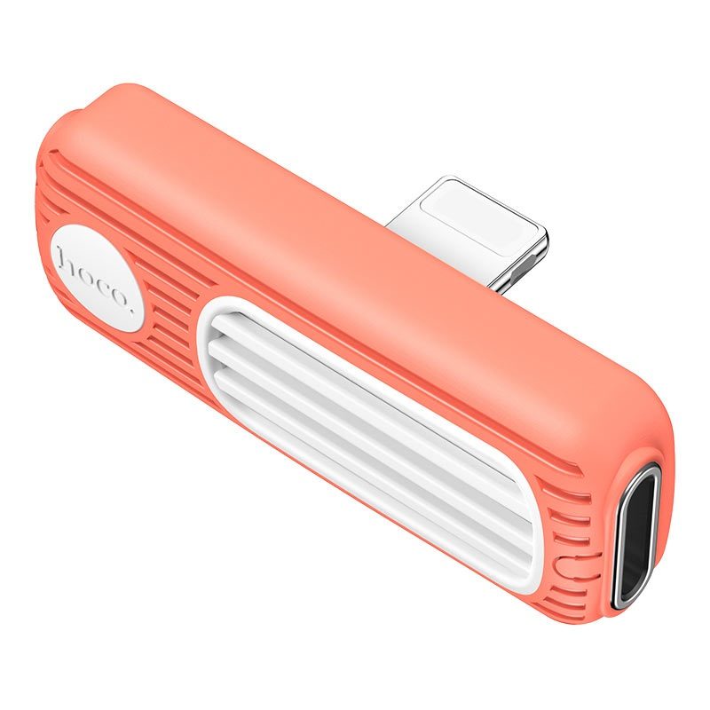 Hoco LS29 lightning elosztó (lightning audio+lightning töltő port), 2A, narancs