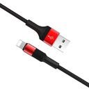 Borofone BX21 lightning kábel, 2.4A, fém csatlakozó, szövet, 1M, piros