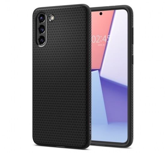 Samsung Galaxy S21 Plus Spigen liquid crystal prémium hátlap tok (Fekete)