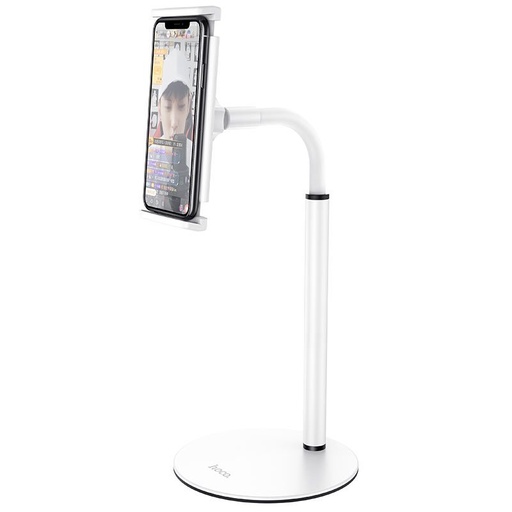 Hoco PH30 asztali telefon- és tablettartó állvány, fém, fehér