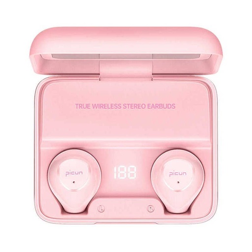 Picun W13 vezeték nélküli headset, BT 5.0, LED állapotjelző, pink