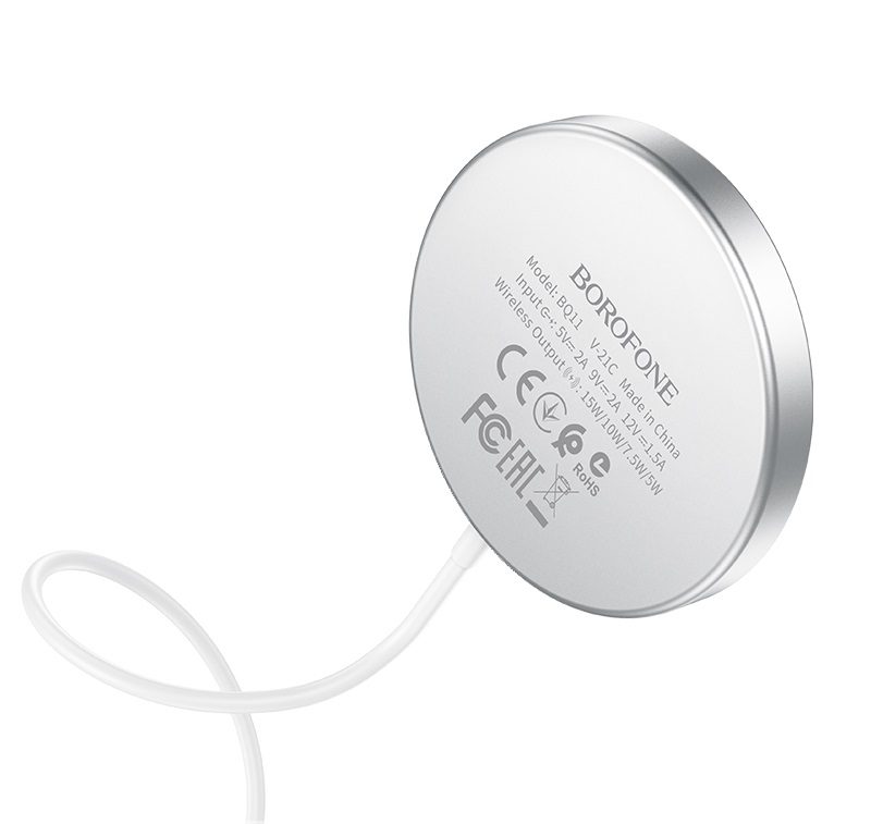 Borofone BQ11 vezeték nélküli töltő, 15W, ezüst