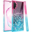 Apple iPhone 12/12 Pro diamond liquid hátlap tok (pink-kék)