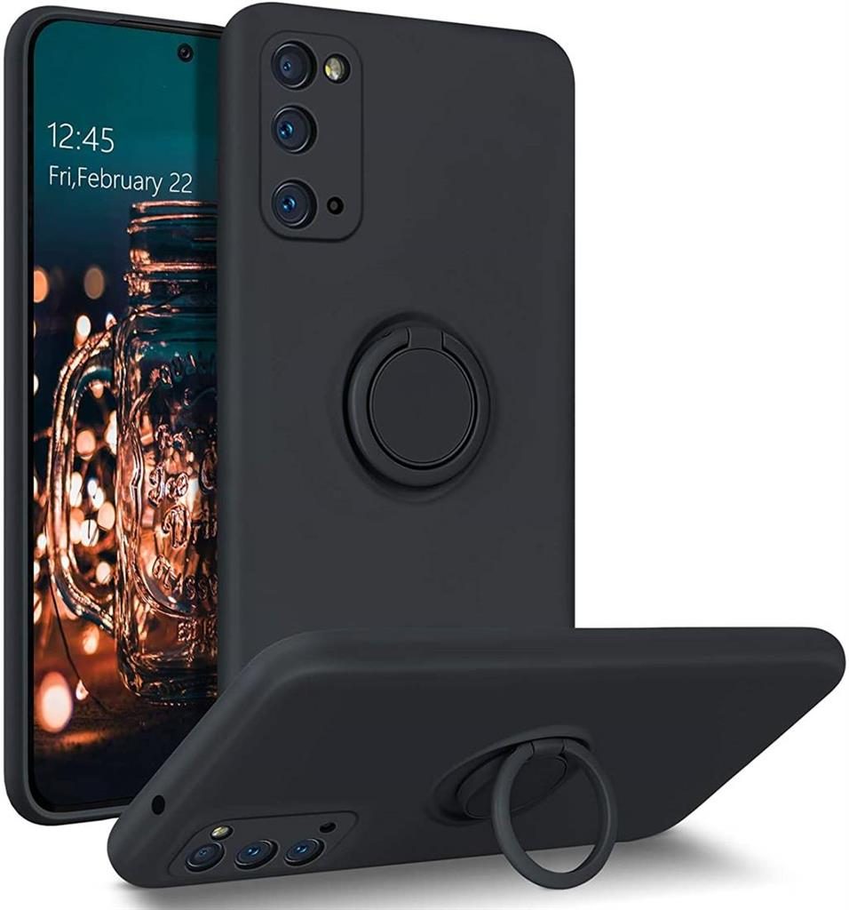 Samsung Galaxy A52 4G/A52 5G/A52s 5G silicone ring hátlap tok (Fekete)