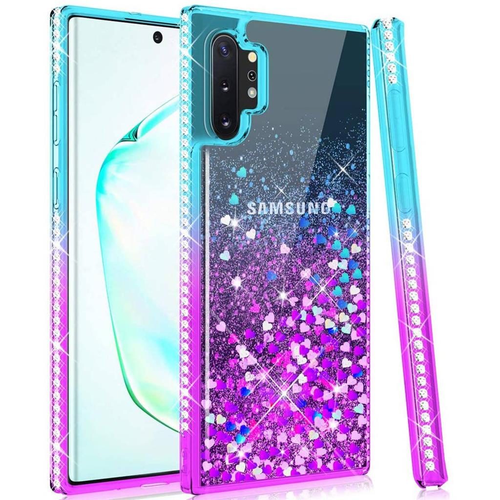 Apple iPhone 12/12 Pro diamond liquid hátlap tok (lila-kék)
