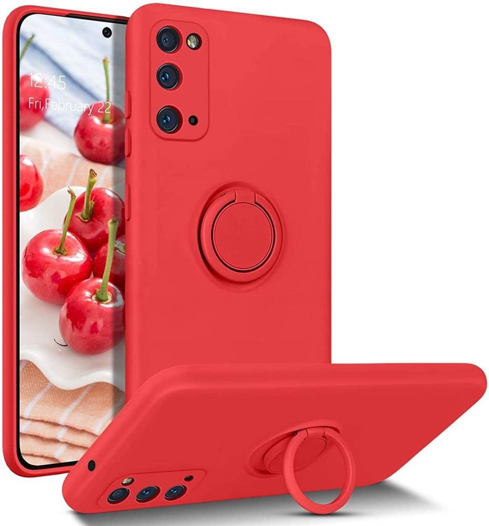 Samsung Galaxy A52 4G/A52 5G/A52s 5G silicone ring hátlap tok (Piros)