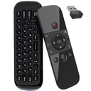 W1 QWERTY távirányító SMART TV-hez, vezeték nélküli billentyűzet okostévéhez 3in1, fekete
