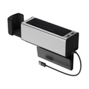 Baseus CRCWH-A0S , autós könyöklő tároló pohártartóval 2xUSB csatlakozóval ezüst, 2A, ezüst