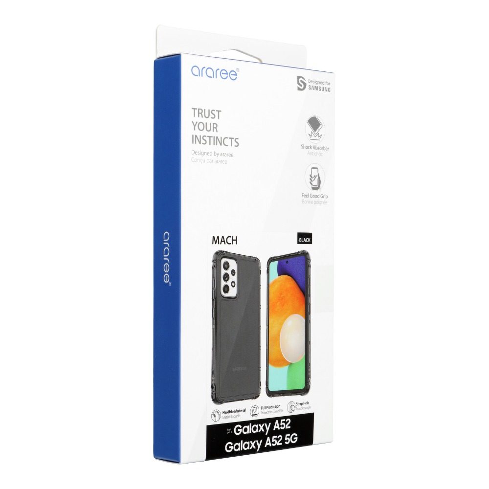 Samsung Galaxy A52 / A52 5G / A52s 5G ARAREE Machszilikon hátlap tok (Fekete)