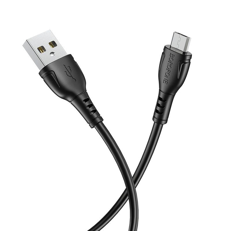 Borofone BX51 microUSB kábel, 1M, 3A, fekete