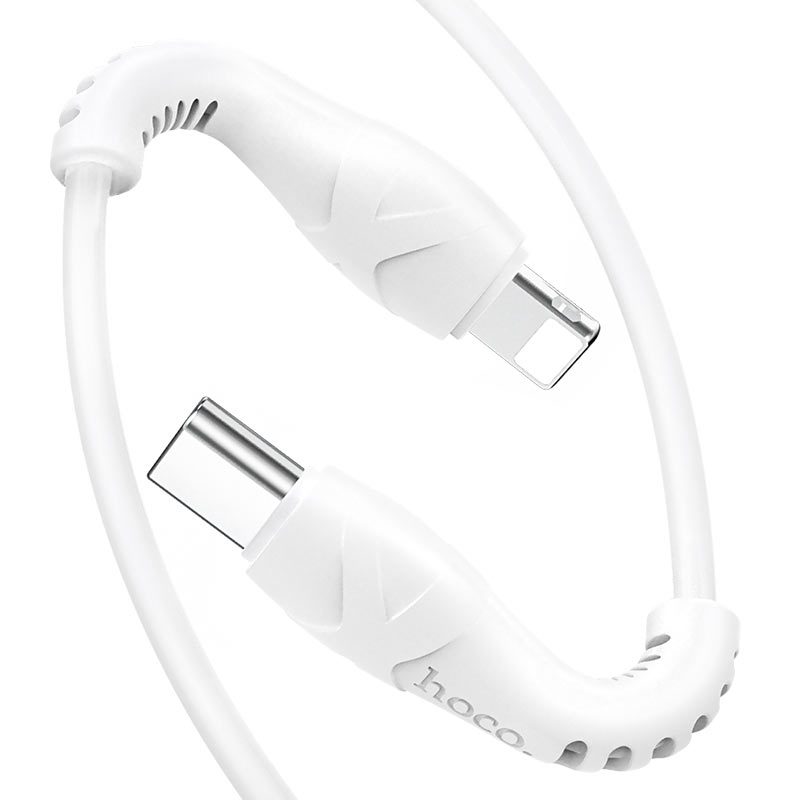 Hoco X55 lightning kábel (PD gyorstöltő), 1M, 3A, 20W, fehér