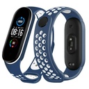 Xiaomi Mi Band 3/4/5/6 szilikon szíj, tengerkék/fehér