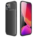 Apple iPhone 13 carbon fiber szilikon hátlap tok (Fekete)