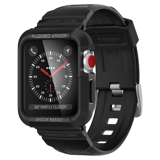 Apple Watch Series 1/2/3/4/5/6(42/44mm) Spigen rugged armor pro szíj, fekete