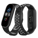 Xiaomi Mi Band 3/4/5/6 szilikon szíj, fekete/szürke