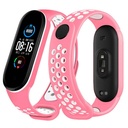 Xiaomi Mi Band 3/4/5/6 szilikon szíj, rózsaszín/fehér