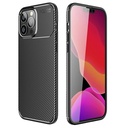 Apple iPhone 13 Pro Max carbon fiber szilikon hátlap tok (Fekete)