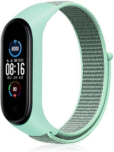 Xiaomi Mi Band 3/4/5/6 nylon szíj, menta