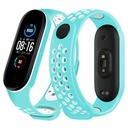 Xiaomi Mi Band 3/4/5/6 szilikon szíj, menta/fehér