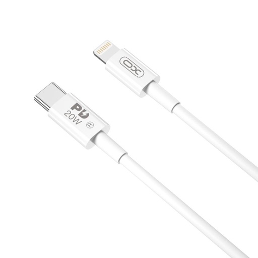 XO NB-Q189B USB-C–Lightning adatkábel (Fehér) – 2 m, PD 20W