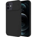 Apple iPhone 12/12 Pro kamera védős szilikon hátlap tok (Fekete)