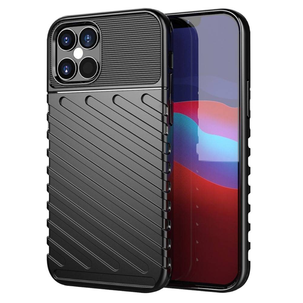 Apple iPhone 12/12 Pro thunder hátlap tok (Fekete)