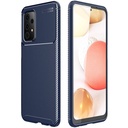 Samsung Galaxy A72 4G/A72 5G carbon fiber szilikon hátlap tok, (Kék)