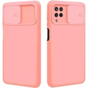 Samsung Galaxy A22 4G kamera védős szilikon hátlap tok, (barackvirág)