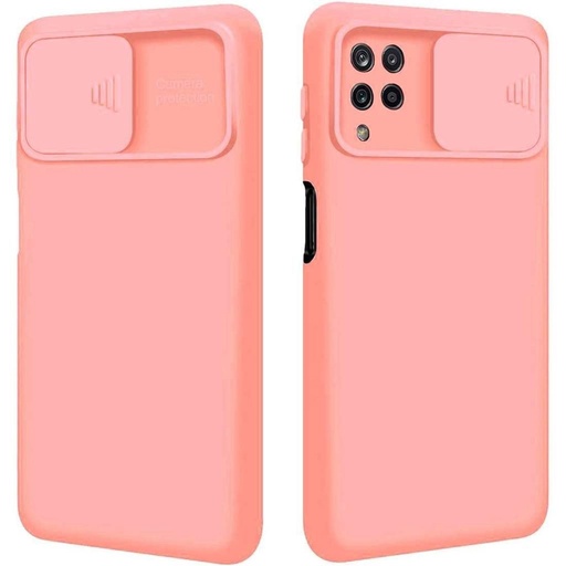 Samsung Galaxy A22 4G kamera védős szilikon hátlap tok, (barackvirág)