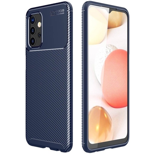 Samsung Galaxy A32 5G carbon fiber szilikon hátlap tok, (Kék)