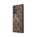 Samsung Galaxy S22 Ultra Guess PU 4G Metal Logo tok (Barna) - GUHCS22L4GMGBR