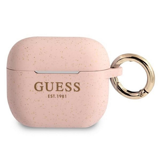AirPods 3 Guess Glitter Printed Logo tok (Rózsaszín) - GUA3SGGEP