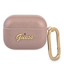 Guess AirPods Pro tok Saffiano PC/PU Metal Logo (Rózsaszín) - GUAPSASMP