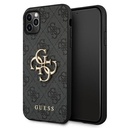 Apple iPhone 13 Pro Max Guess PU 4G Metal Logo tok (Szürke) - GUHCP13X4GMGGR