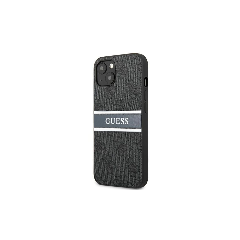 Apple iPhone 13 mini Guess PU 4G Printed Stripe tok (Szürke) - GUHCP13S4GDGR