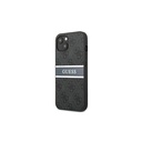 Apple iPhone 13 mini Guess PU 4G Printed Stripe tok (Szürke) - GUHCP13S4GDGR