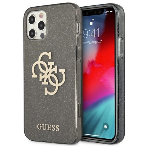 Apple iPhone 12 / 12 Pro Guess TPU Big 4G Full Glitter tok (Fekete) – GUHCP12MPCUGL4GBK
