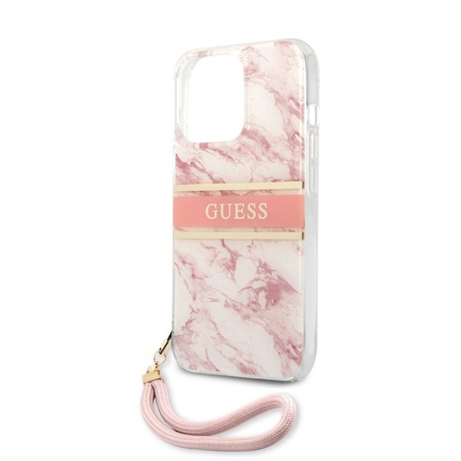 Apple iPhone 13 Pro Guess TPU Marble Stripe tok (Rózsaszín) – GUHCP13LKMABPI