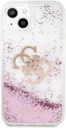 Apple iPhone 13 Guess TPU Big 4G Liquid Glitter tok (Rózsaszín - Átlátszó) – GUHCP13MLG4GPI