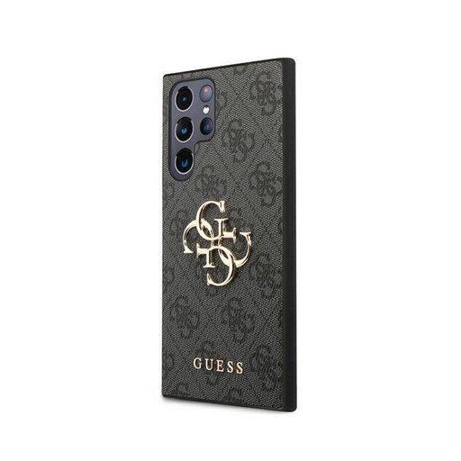 Samsung Galaxy S22 Ultra Guess PU 4G Metal Logo tok (Szürke) - GUHCS22L4GMGGR