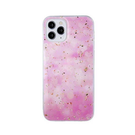 Apple iPhone 12 / iPhone 12 Pro gold glam hátlap tok (Rózsaszín)