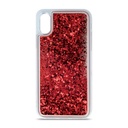 Huawei P30 Lite folyékony glitter hátlap tok (Piros)
