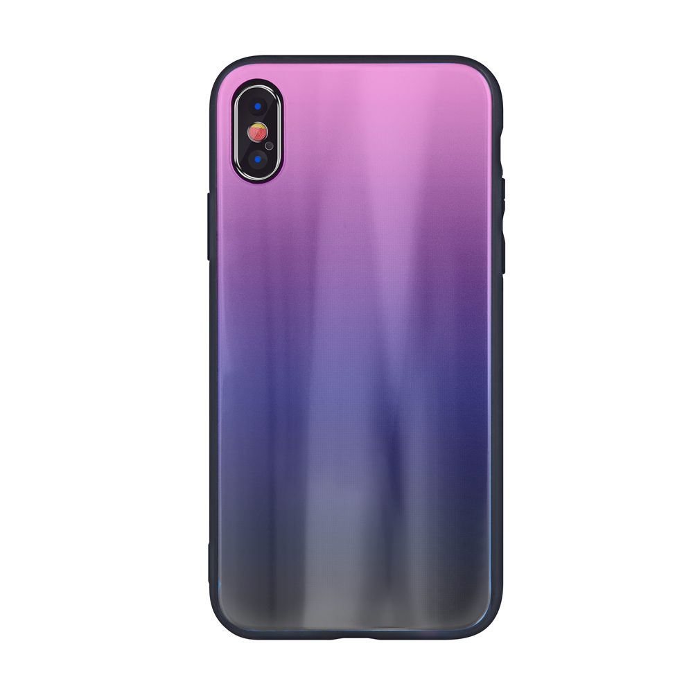 Apple iPhone 11 aurora glass hátlap tok (Rózsaszín-Fekete)