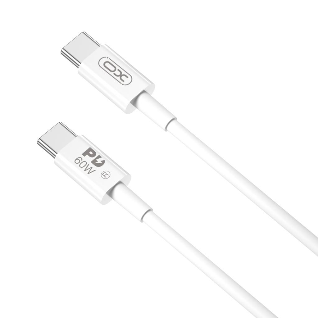 XO NB-Q190A USB-C–USB-C adatkábel (Fehér) – 1 m, PD 60W