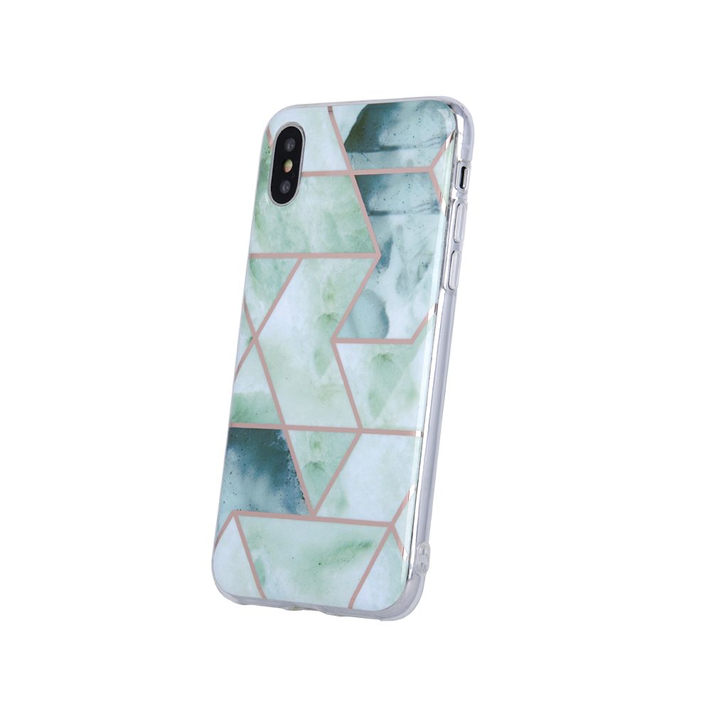 Apple iPhone 12 / iPhone 12 Pro geometric marmur hátlap tok (Zöld)