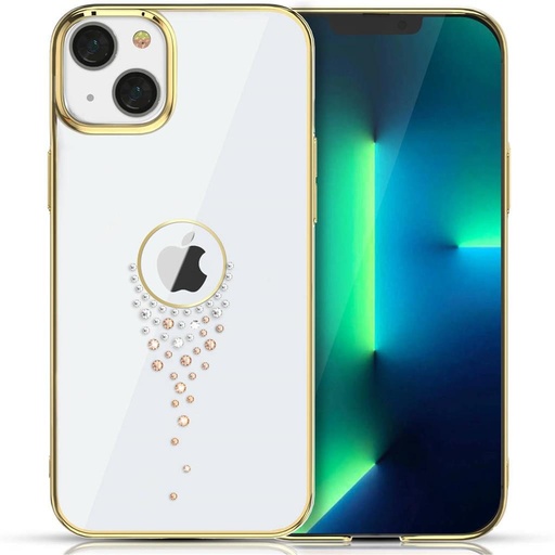 Apple iPhone 13 Kingxbar sky series Swarovski köves hátlap tok (Arany)
