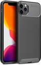Apple iPhone 12/12 Pro carbon fiber szilikon hátlap tok (Fekete)